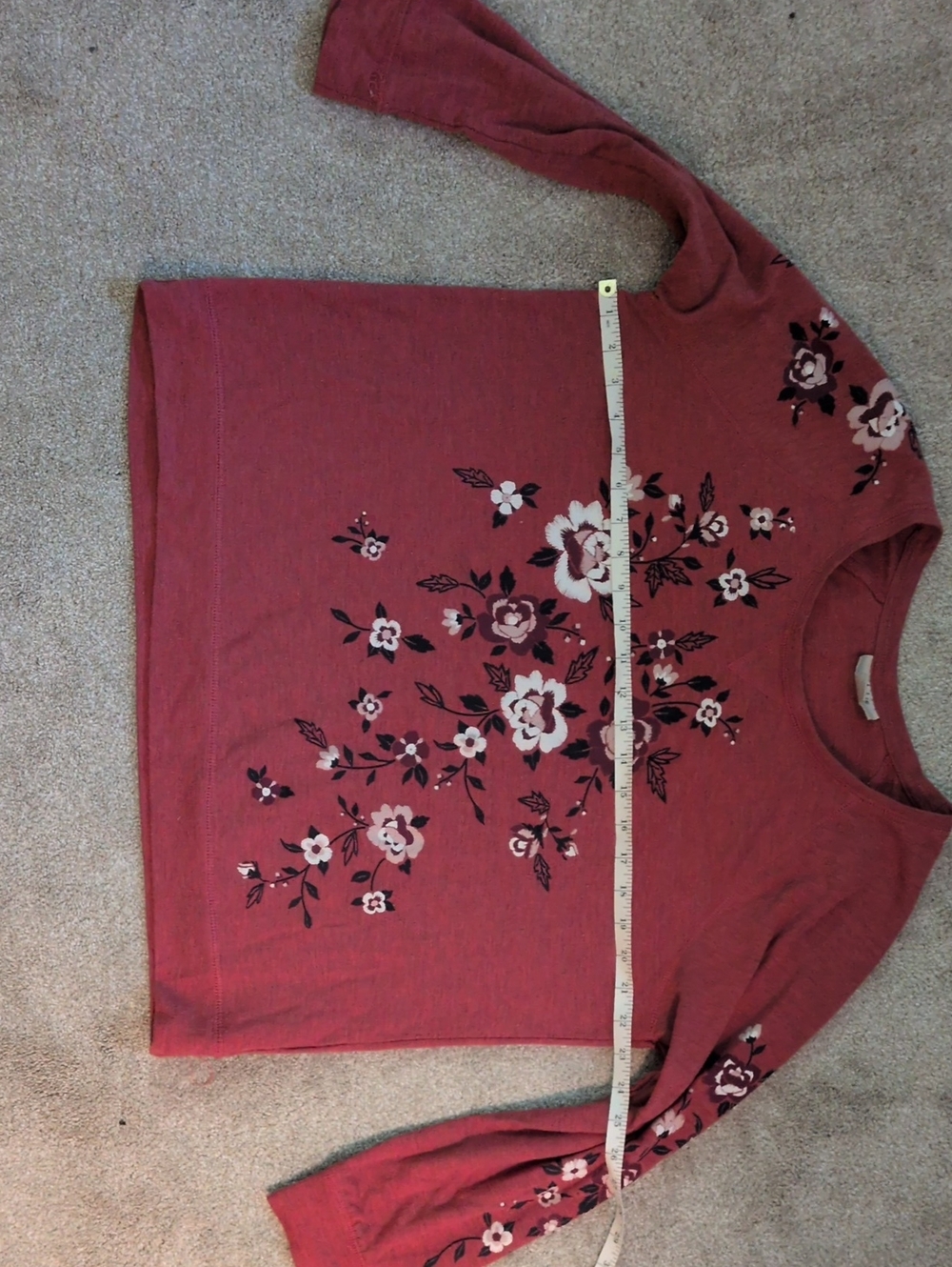 Style & Co Floral Crewneck Sweatshirt in Dusty Rose